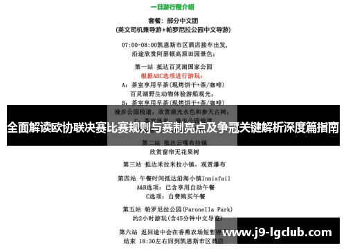 全面解读欧协联决赛比赛规则与赛制亮点及争冠关键解析深度篇指南